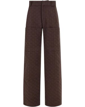 Ferragamo Monogram Trousers - Brown