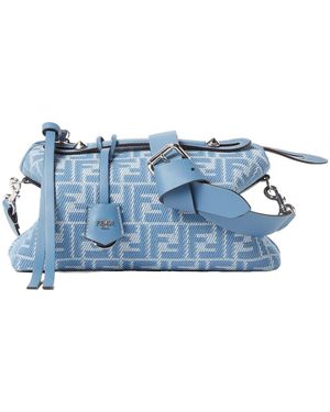 ショルダーバッグ・ポシェット Fendi By The Way Soft Medium Ff Jacquard Denim Crossbody Bag By The Way Soft Medium Fabric Blue | Fendi
