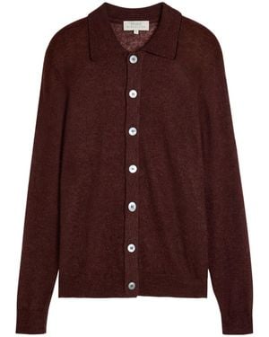 Studio Nicholson Notched Collar Knitted Cardigan - Purple