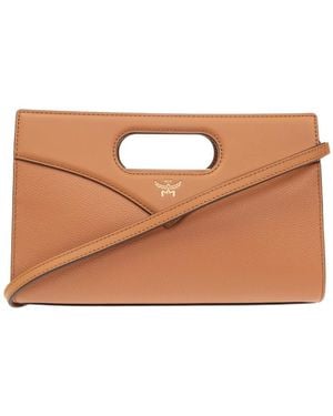 MCM Small Diamond Tote Bag - Brown
