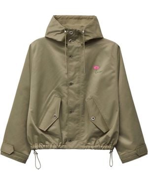KENZO Floral Logo Hooded Jacket - Green