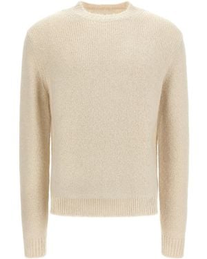 Jil Sander Crewneck Ribbed Hem Jumper - Natural