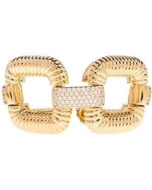 Self-Portrait Rope-Detail Crystal-Embellished Bracelet - Metallic