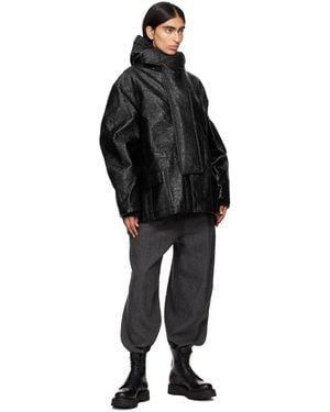 R13 Wide Pleated Trousers - Black