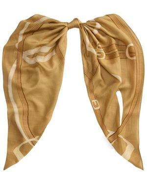 Ralph Lauren Large Logo Square Cotton Lightweight Scarf - White