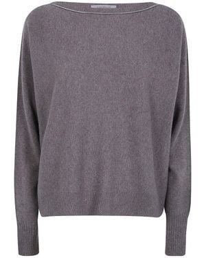 D.exterior Relaxed Round-Neck Knitted Jumper - Grey