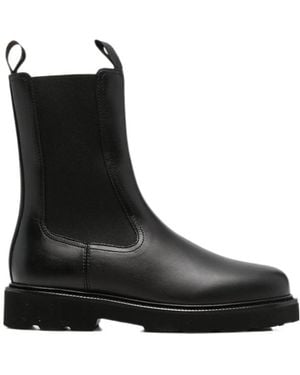 Henderson Round-Toe Short Boots - Black