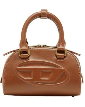 DIESEL 1Dr Dome Embossed Oval Logo Crossbody Bag - Brown