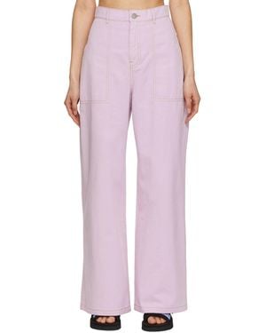 McQ Mcq Pink Contrast Stitch Pants - Multicolor