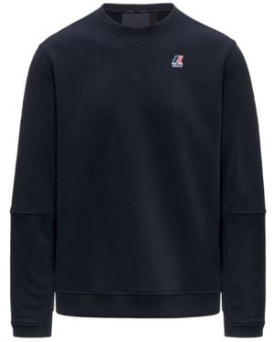 K-Way Logo Crewneck Jumper - Blue