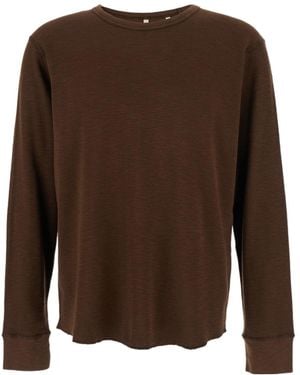 sunflower Waffle Long Sleeved T-Shirt - Brown