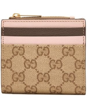 Gucci Zip Card Case With Slots - Natural