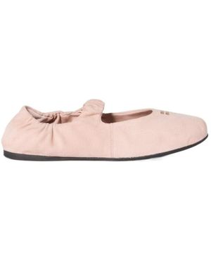 Miu Miu Logo-Detailed Ballet Flats - Pink