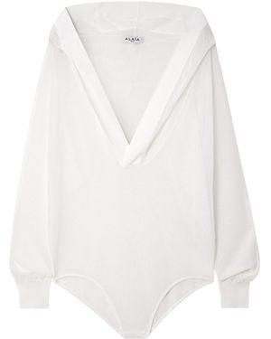 Alaïa Hooded Jumpsuit - White