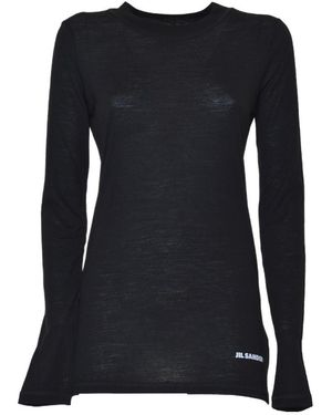Jil Sander Logo-Printed Crewneck T-Shirt - Black