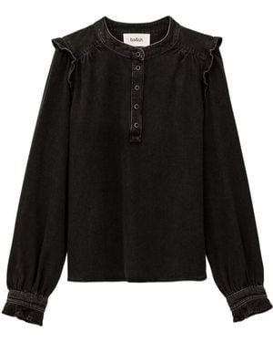 Ba&sh Ruffled Long-Sleeved Blouse - Black