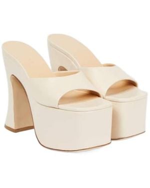 Magda Butrym Leather Platform Mules - Natural