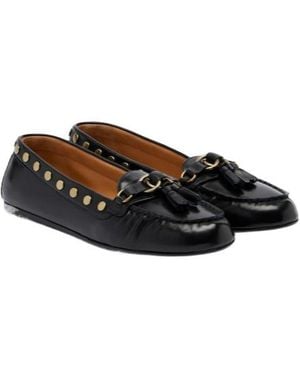 Isabel Marant Faxel Studded Leather Moccasins - Black