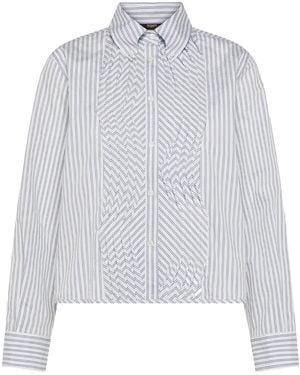 Seventy Ruffled Striped Shirt - White