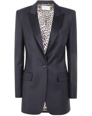 Blumarine Single-Breasted Tailored Blazer - Blue