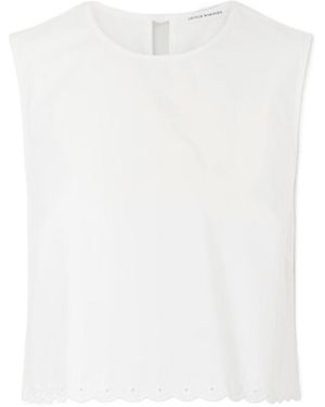 Cecilie Bahnsen Broderie Anglaise Bow-Fastening Top - White