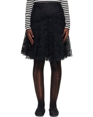 Junya Watanabe Nylon Raschel Lace Midi Skirt - Black