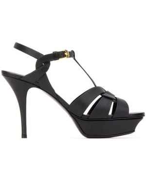 Saint Laurent Tribute Platform Sandals - Black