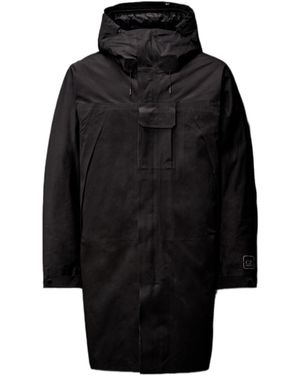 C.P. Company Hooded Long Jacket - Black