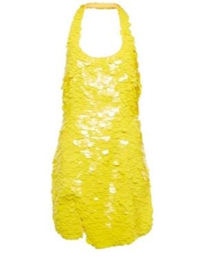 The Attico Allium Sequined Minidress - Yellow