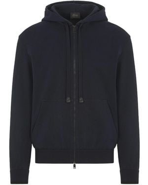 Brioni Essential Full-Zip Hoodie - Blue