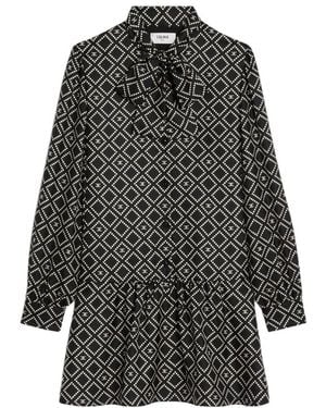 Celine Basque Mini Dress - Grey