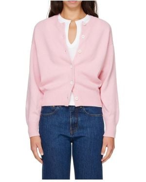 &Daughter Ada Crew-Neck Cardigan - Pink