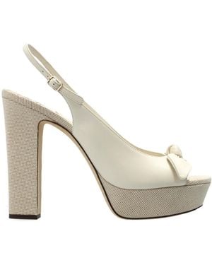 Jimmy Choo Ziva 120 Platform Sandals - White