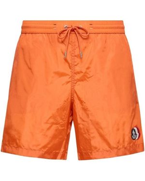 Moncler Logo Swim Shorts - Orange