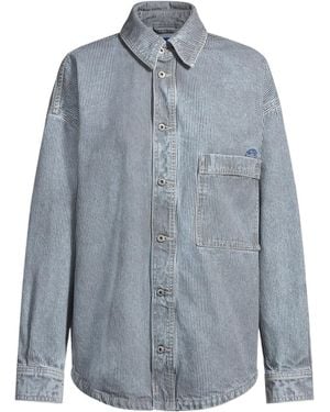 BOSS Toned Verticalstripe Longsleeve Shirt - Blue