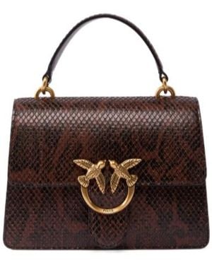 Pinko Mini Love Bag One Top Handle Light Handbag - Brown