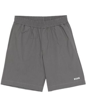 MSGM Elastic-Waist Shorts - Gray