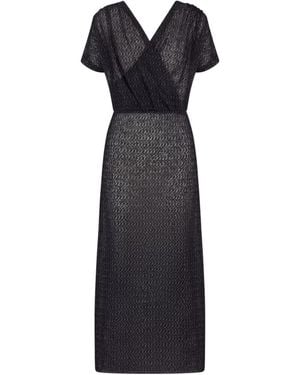 Dior Wraparound Mid-Length Dress - Black