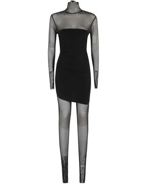 Norma Kamali Sheer Turtleneck Jumpsuit - Black