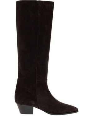 Aeyde Medea Block Heel Knee-High Boots - Black