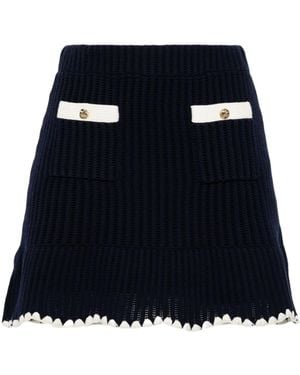 Self-Portrait Crochet Knitted Mini Skirt - Black