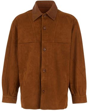 sunflower Classic Collar Suede Jacket - Brown