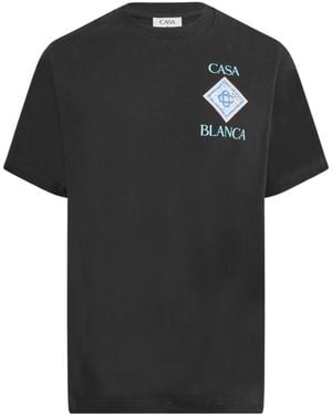 CASABLANCA Logo Crew Neck T-Shirt - Black