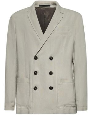 Giorgio Armani Classic Double-Breasted Jacket - Gray