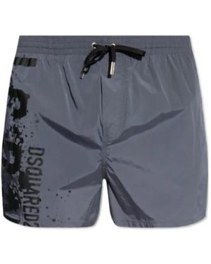 DSquared² Elastic Waist Swimming Trunks - Grey