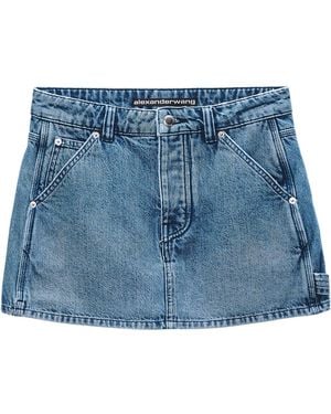 Alexander Wang Denim Carpenter Mini Skort - Blue
