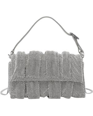 Benedetta Bruzziches Pleated Crystal Shoulder Bag - Grey