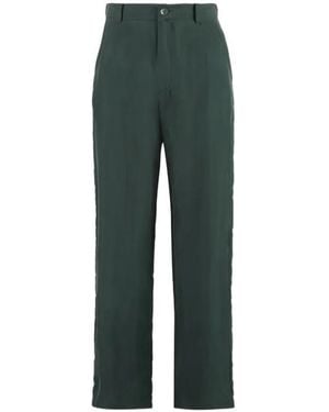 P.A.R.O.S.H. Silk Straight-Leg Pants - Green