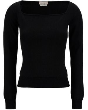 McQueen Top With Square Neckline - Black