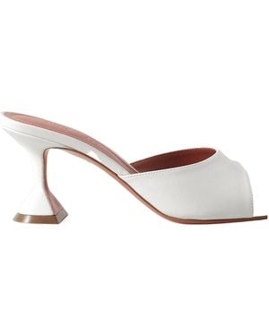AMINA MUADDI Lupita Textured-Leather Court Shoes - White